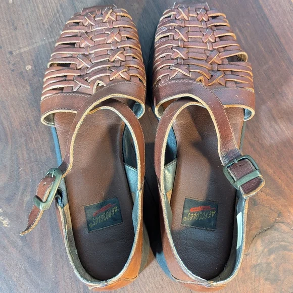 Aerosoles Strappy Caged Huarache Buckle Jesus Sandals Woman's 7B Vintage 90s y2k - Picture 12 of 13